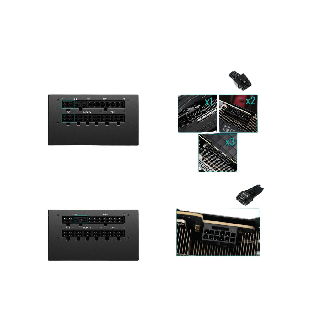 Segotep GM850W 850W Gold 80+ Full Modular, PCIe 5.1 &amp; ATX 3.1 - أسود