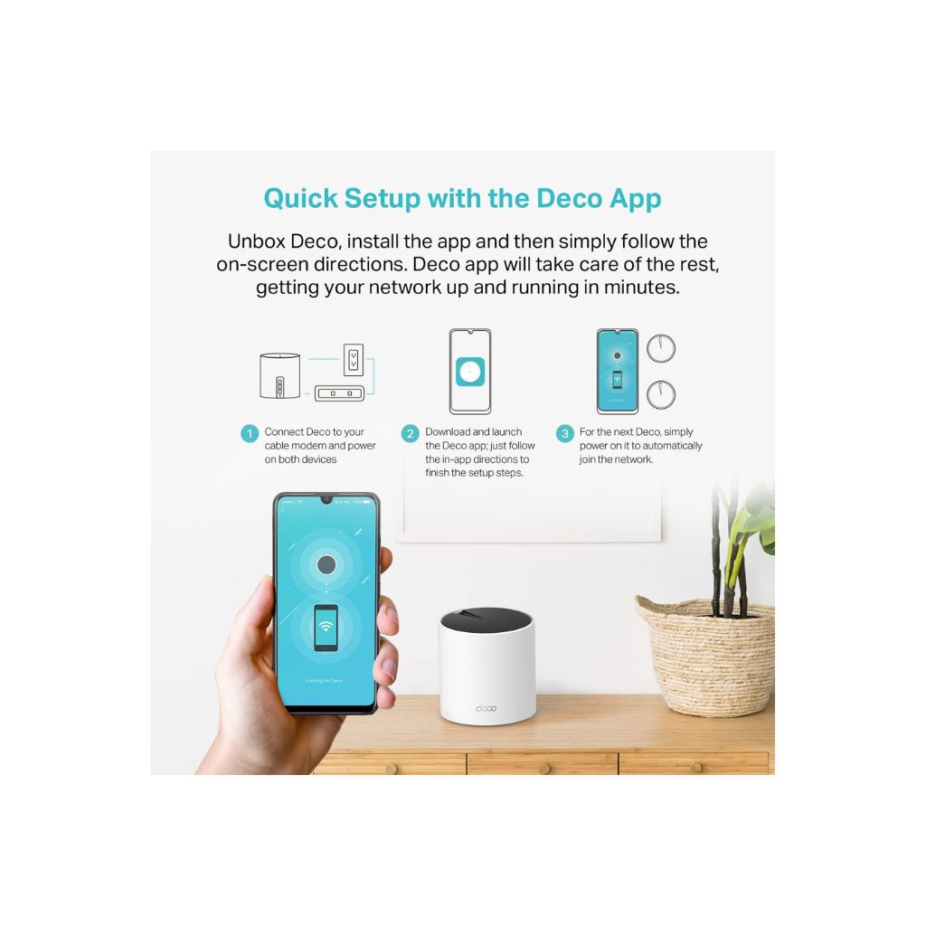 TP-Link Deco X55 AX3000 Whole Home Mesh Wi-Fi 6 System 1-Pack