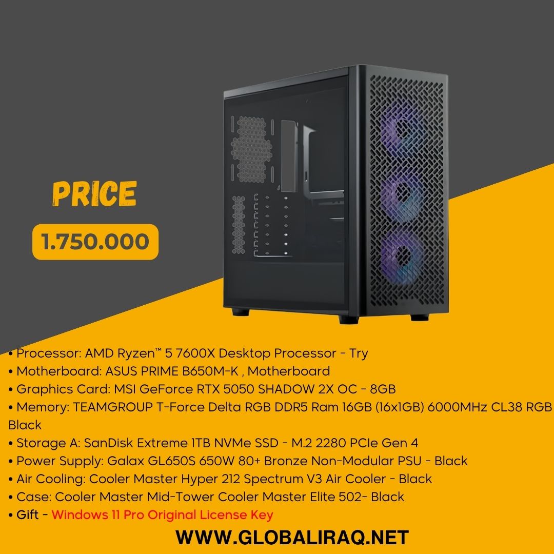 Pc Build AMD 5 7600x , RTX5050 8GB