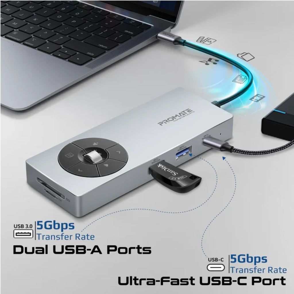 Promate CommandHub-Pro USB-C Hub - 14-in-1