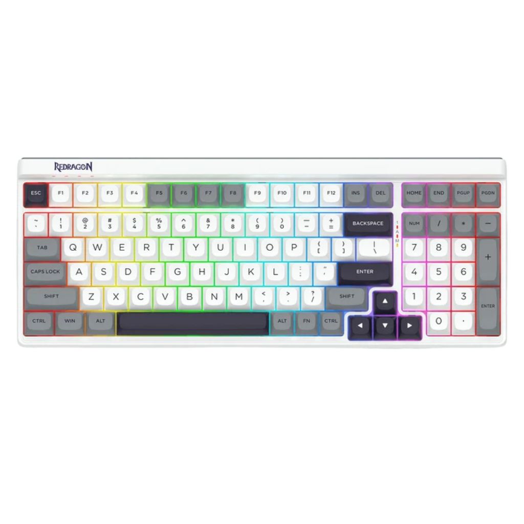Redragon GAREN PRO K656WGB-PRO Wireless Gaming Keyboard - White / Gray