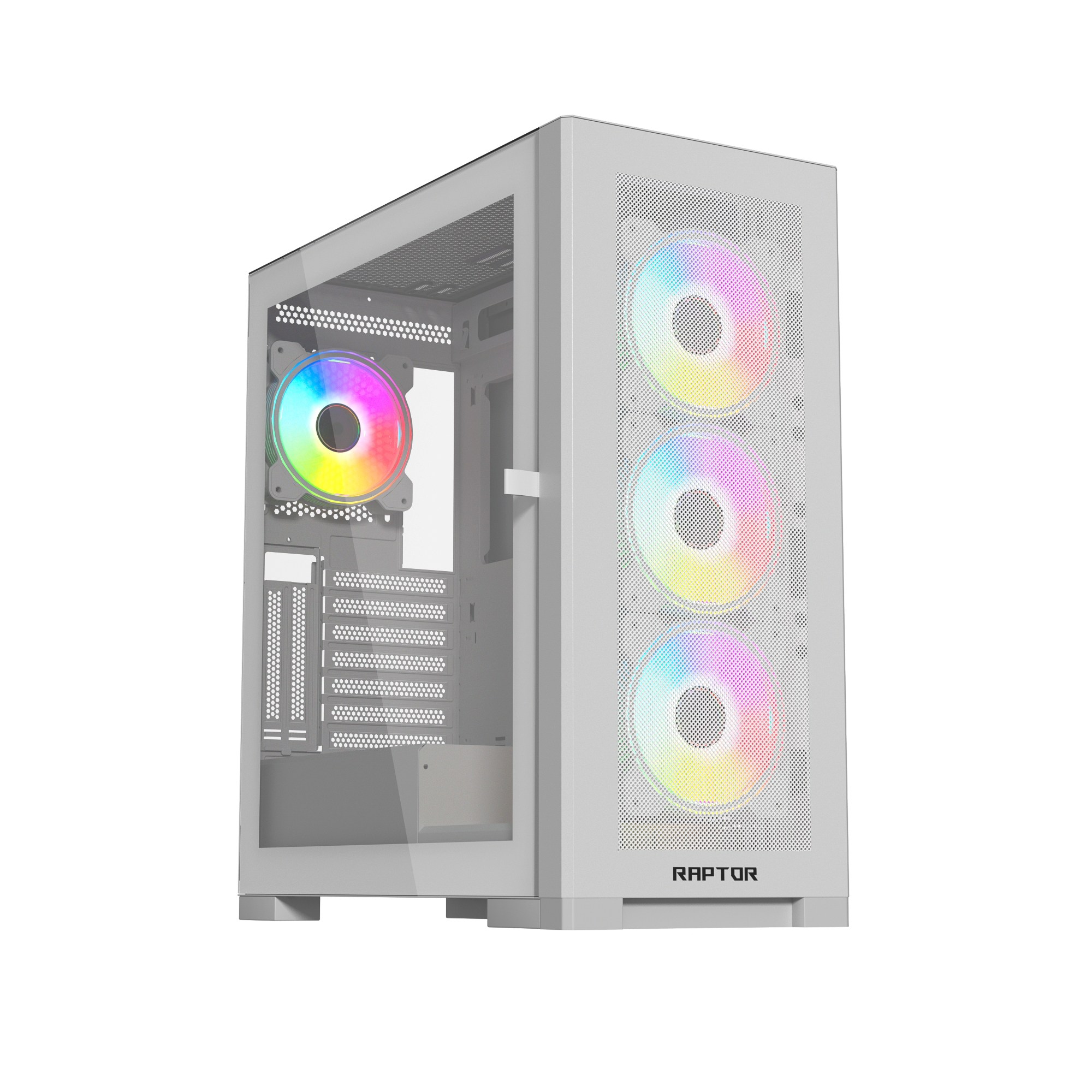 Raptor 290-XL ARCTIC HAWK RGB Mid Tower Case - White