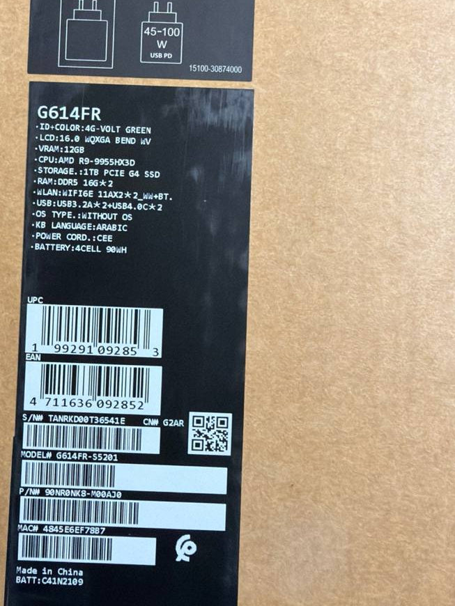 ASUS ROG Strix G16 G614FR-S5201, AMD Ryzen 9-9955X3D, RAM 32GB, SSD 1TB, NVIDIA RTX 5070 Ti 12GB, 16.0 Inch WQXGA 240Hz, Volt Green