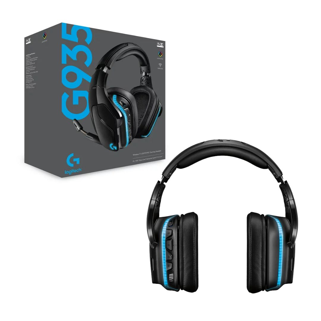 سماعة ألعاب لاسلكية Logitech G935، صوت محيطي 7.1 - أسود