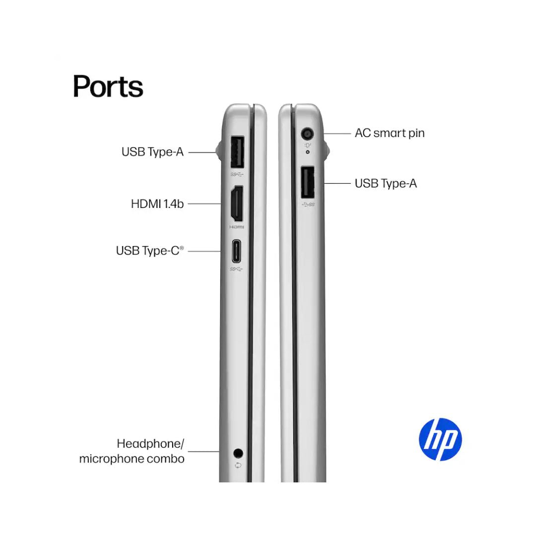 HP 15-FD0215DX, معالج Intel Core i5-1334U, ذاكرة وصول عشوائي (RAM) سعة 16 جيجابايت, قرص صلب ذو حالة ثابتة (SSD) سعة 512 جيجابايت, رسومات Intel, شاشة لمس 15.6 بوصة عالية الدقة بالكامل (FHD), فضي