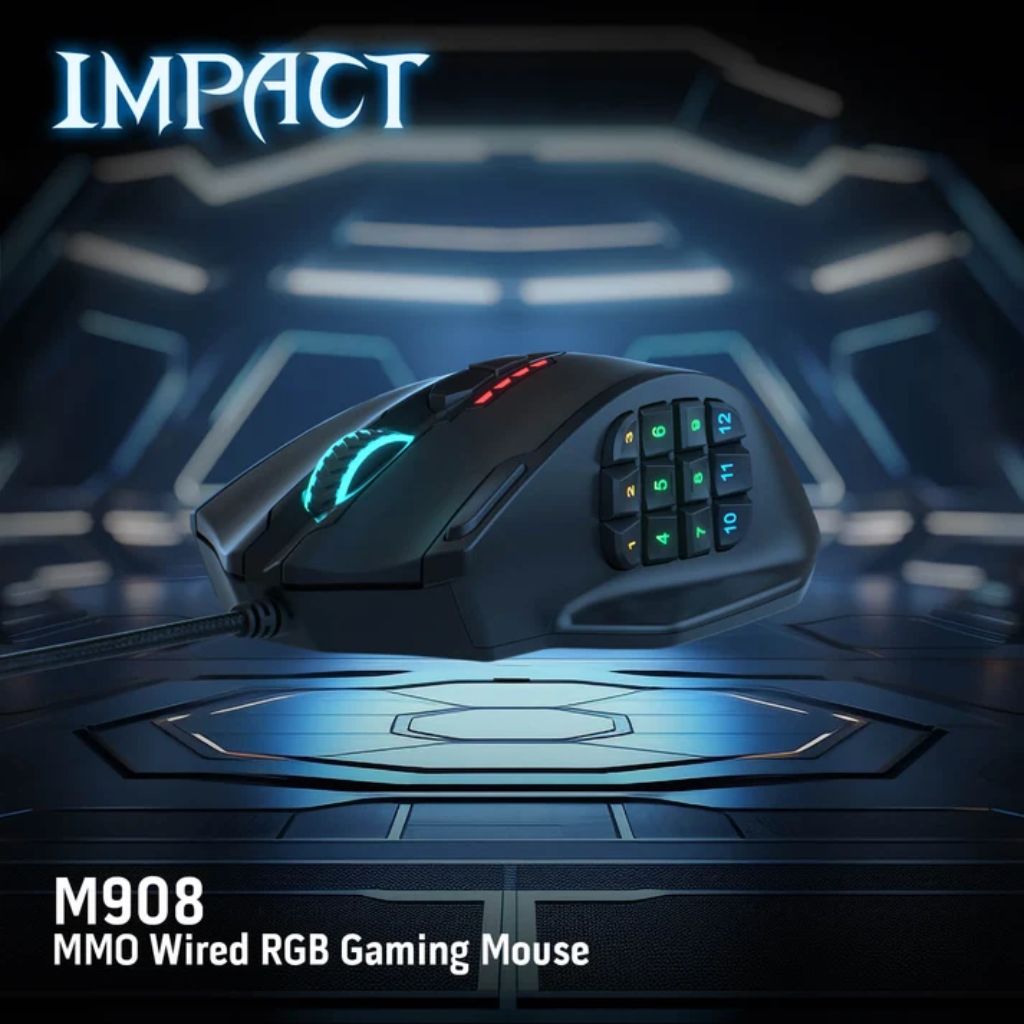 Redragon IMPACT M908 Wired Gaming Mouse - Black