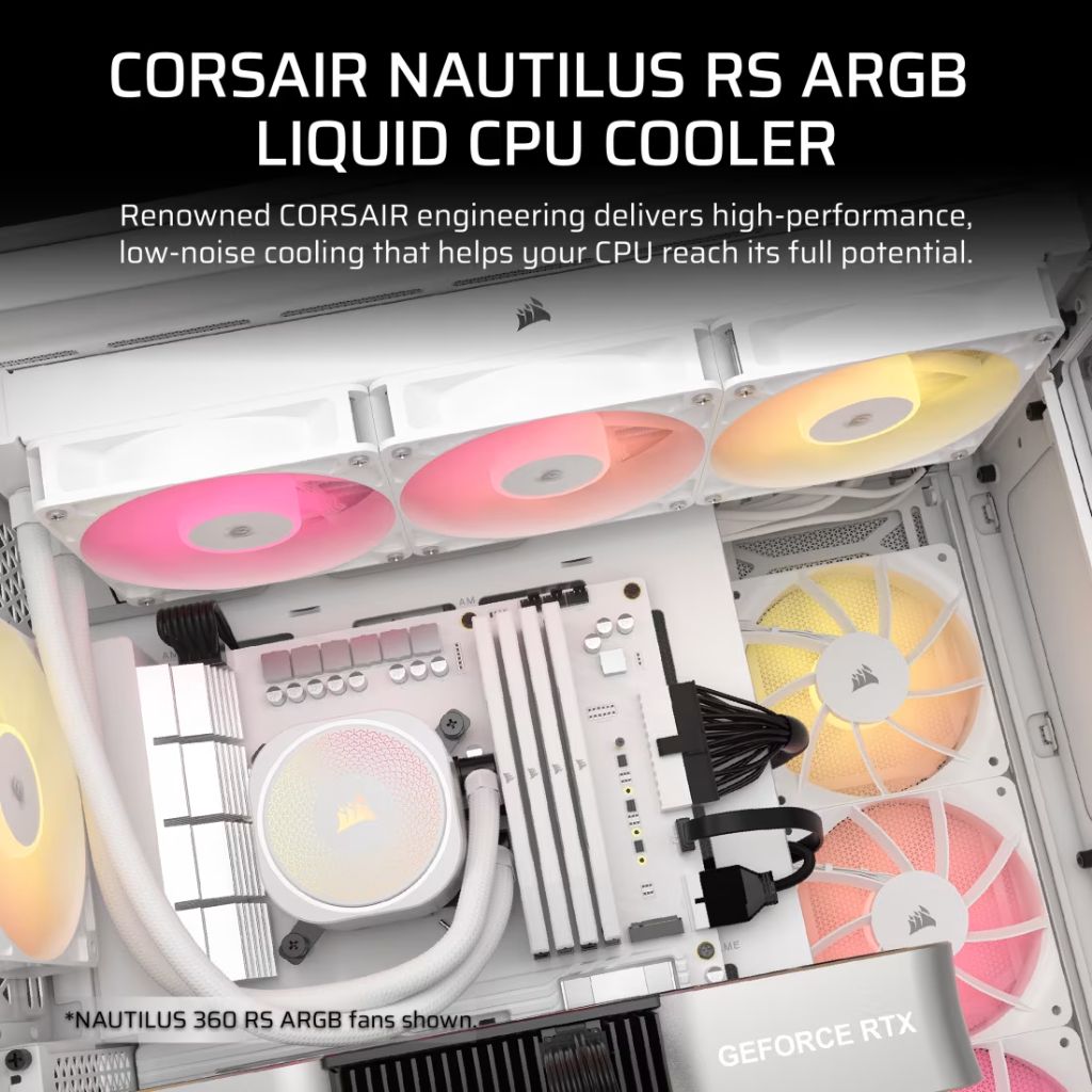 Corsair NAUTILUS 240 RS ARGB Liquid CPU Cooler - White