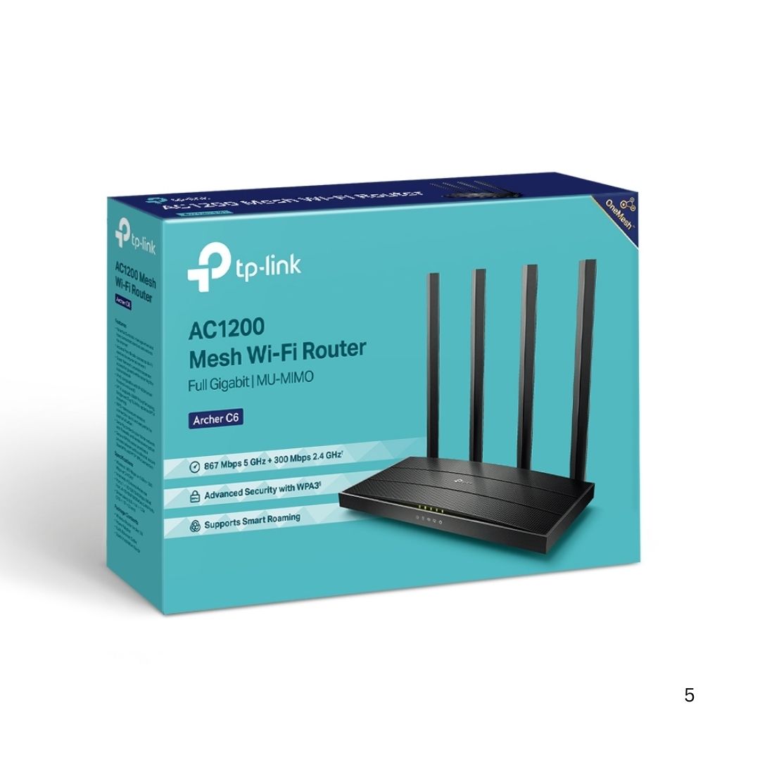 TP Link Archer C6 AC1200 Wireless MU-MIMO Gigabit Router