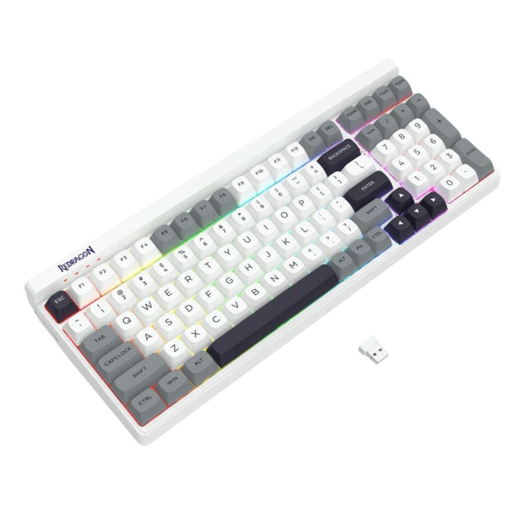 Redragon GAREN PRO K656WGB-PRO Wireless Gaming Keyboard - White / Gray