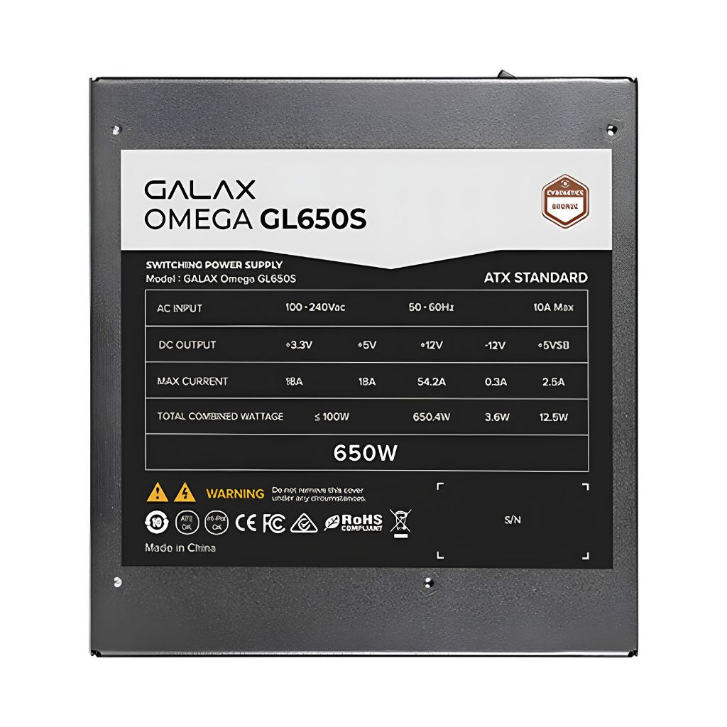 مزوّد الطاقة (PSU) Galax GL650S 650W 80+ برونزي غير معياري - أسود