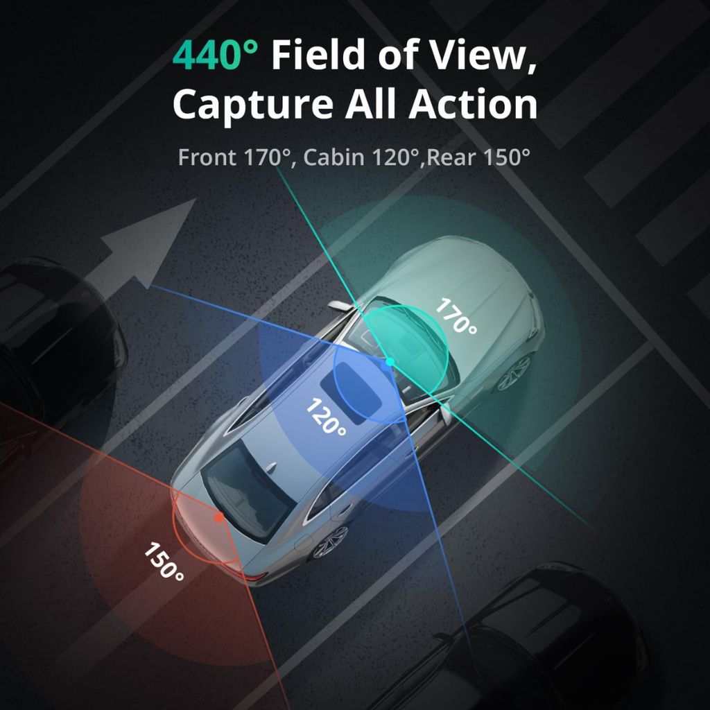 Botslab G980 - 3-Channel Dash Cam