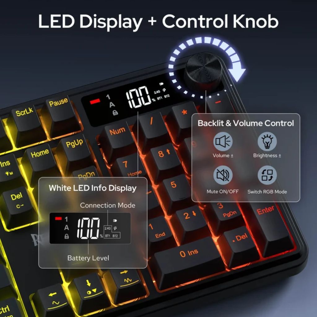 Redragon VOLCANO K526-WL Wireless Gaming Keyboard - Black