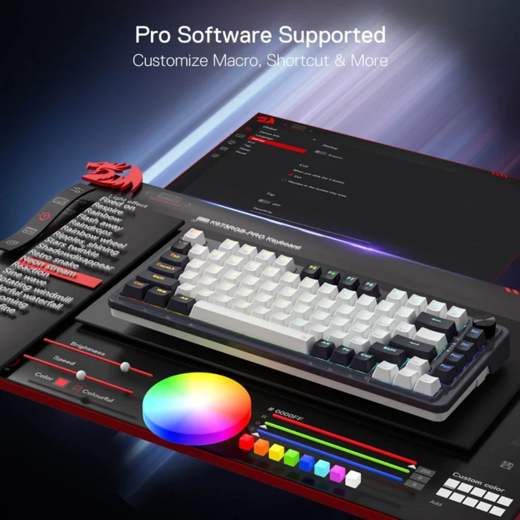 Redragon UCAL K673SP PRO Wireless Gaming Keyboard - Black