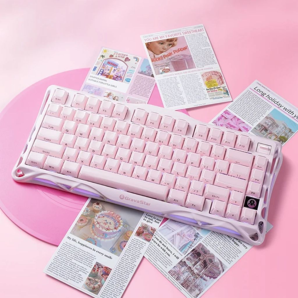 Gravastar Mercury K1 Special Edition Wireless - Sakura Pink  Gaming Keyboard