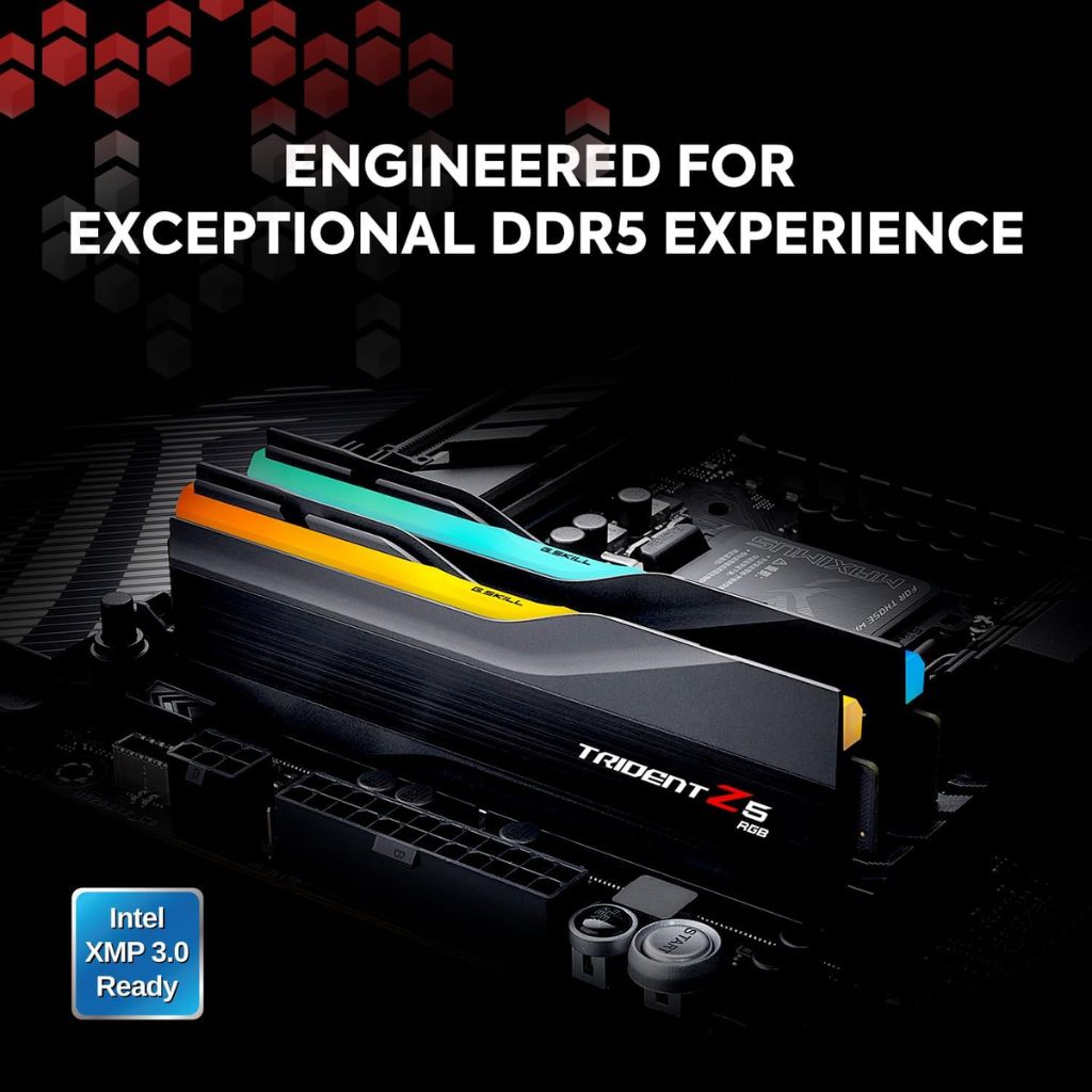G.SKILL Trident Z5 RGB 32GB (2×16GB) DDR5 6000MHz CL36 Desktop Memory - Black