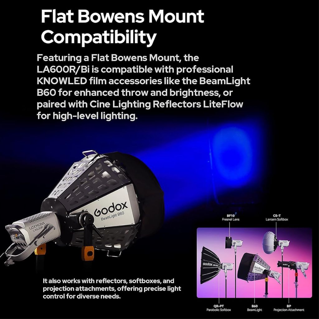 Godox LA600R Litemons RGB LED Video Light – Full-Color COB (K1 Kit) - 600W