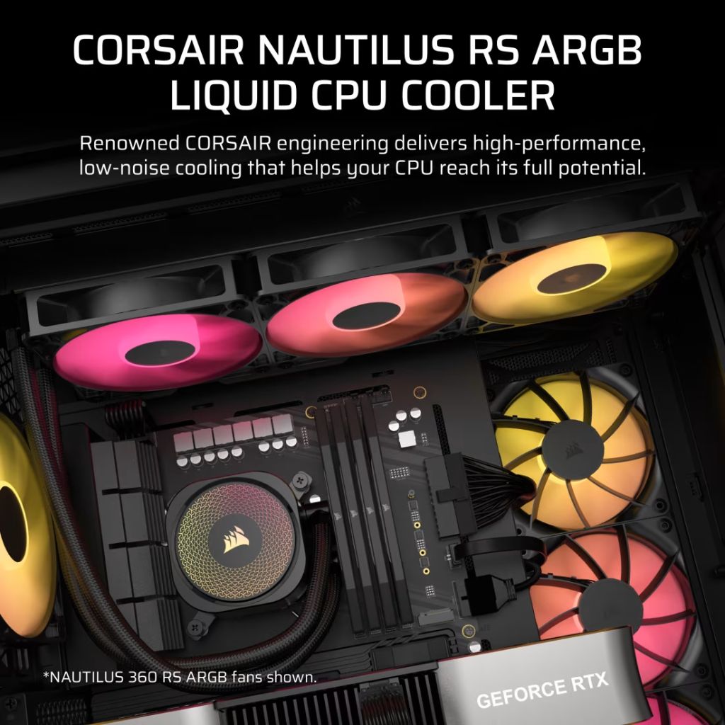 Corsair NAUTILUS 240 RS ARGB Liquid CPU Cooler - Black