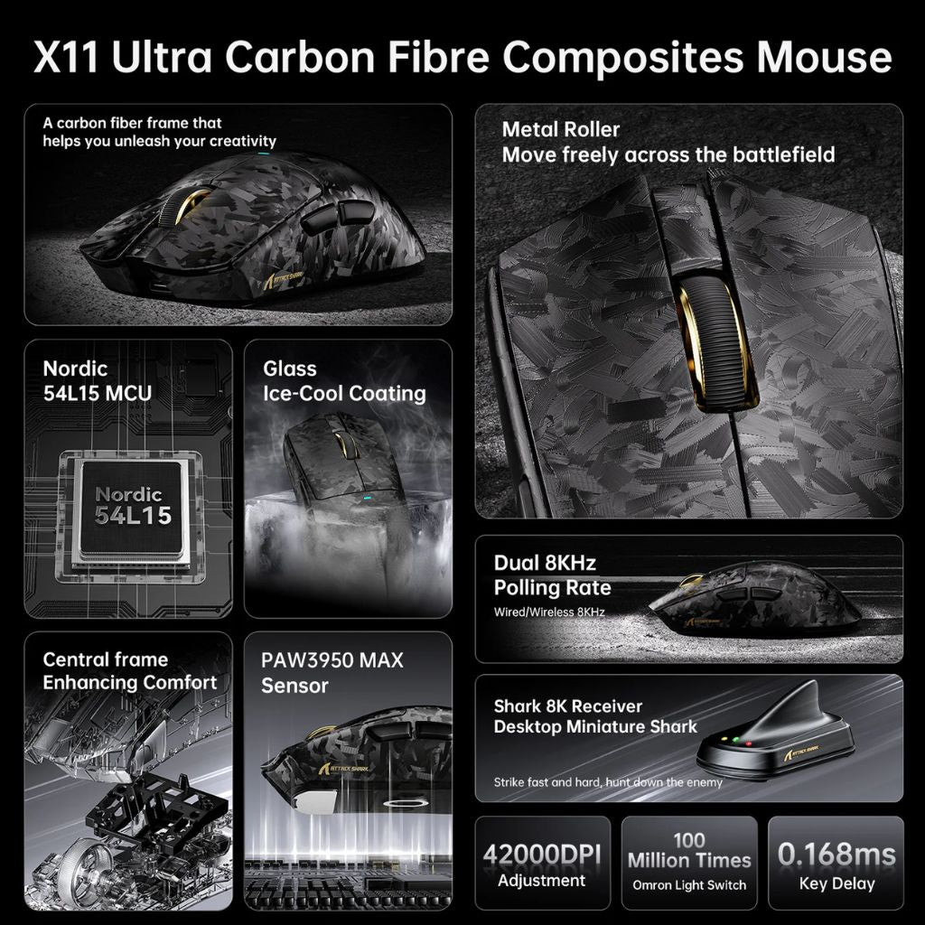 Attack Shark X11 Ultra Wireless - Black