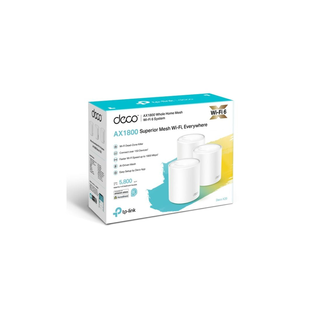TP-Link Deco X20 | AX1800 Mesh Wi-Fi 6 System 3-Pack in Iraq