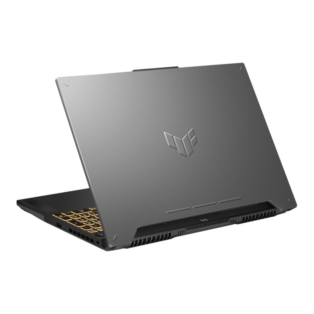 ASUS TUF Gaming F17 FX707VU-HX175, معالج Intel Core i7-13620H من الجيل 13, ذاكرة وصول عشوائي (RAM) 16 جيجابايت, قرص صلب (SSD) سعة 512 جيجابايت, بطاقة رسومات RTX 4050 بسعة 6 جيجابايت, شاشة IPS مقاس 17.3 بوصة بدقة FHD ومعدل تحديث 144 هرتز, لون رمادي ميكا