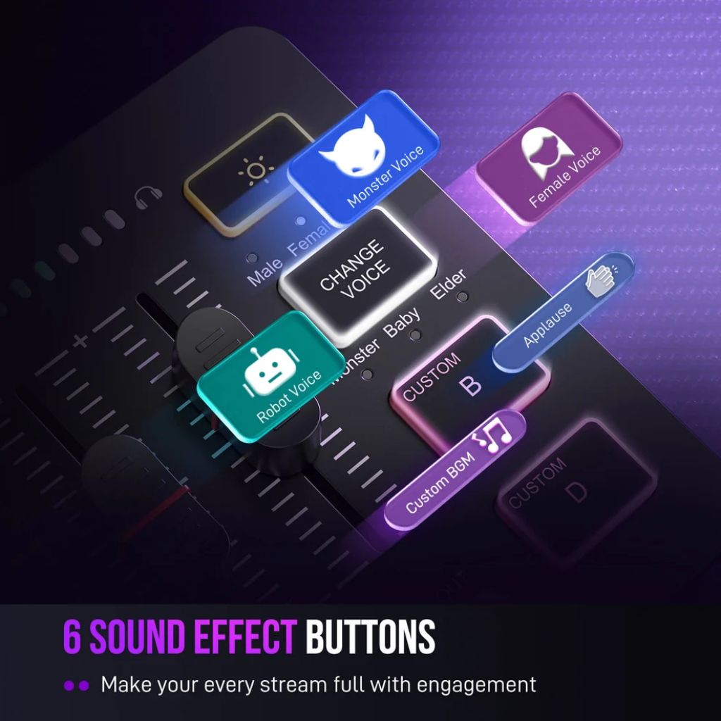 FIFINE AmpliGame SC3 - RGB Gaming Audio Mixer
