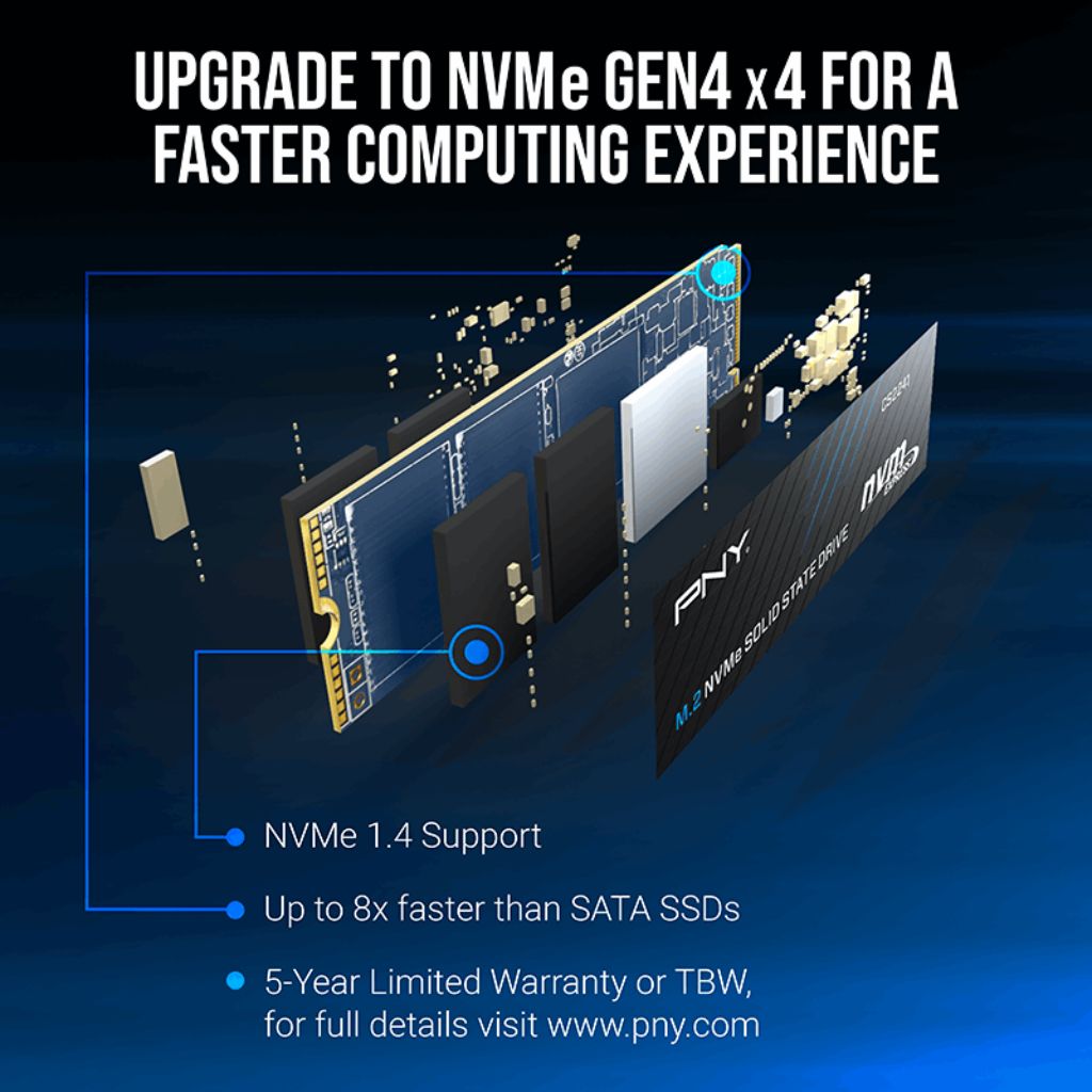 PNY CS2241 1TB PCIe 4.0 M.2 NVMe -GEN 4
