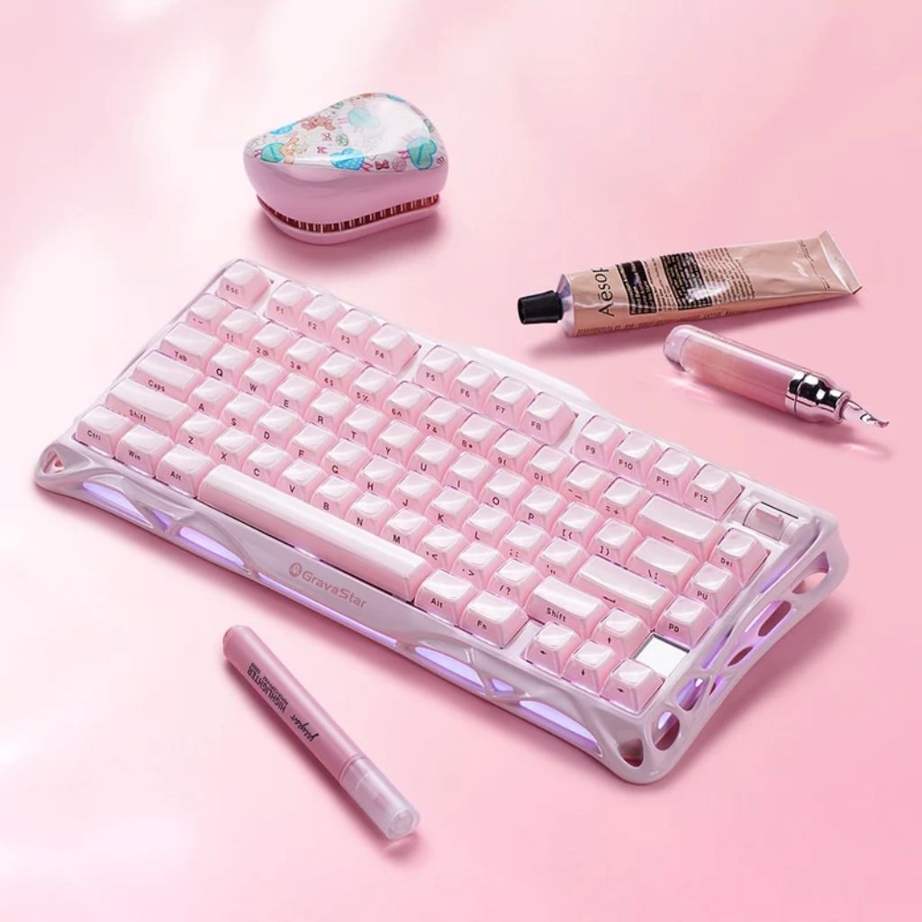 Gravastar Mercury K1 Special Edition Wireless - Sakura Pink  Gaming Keyboard