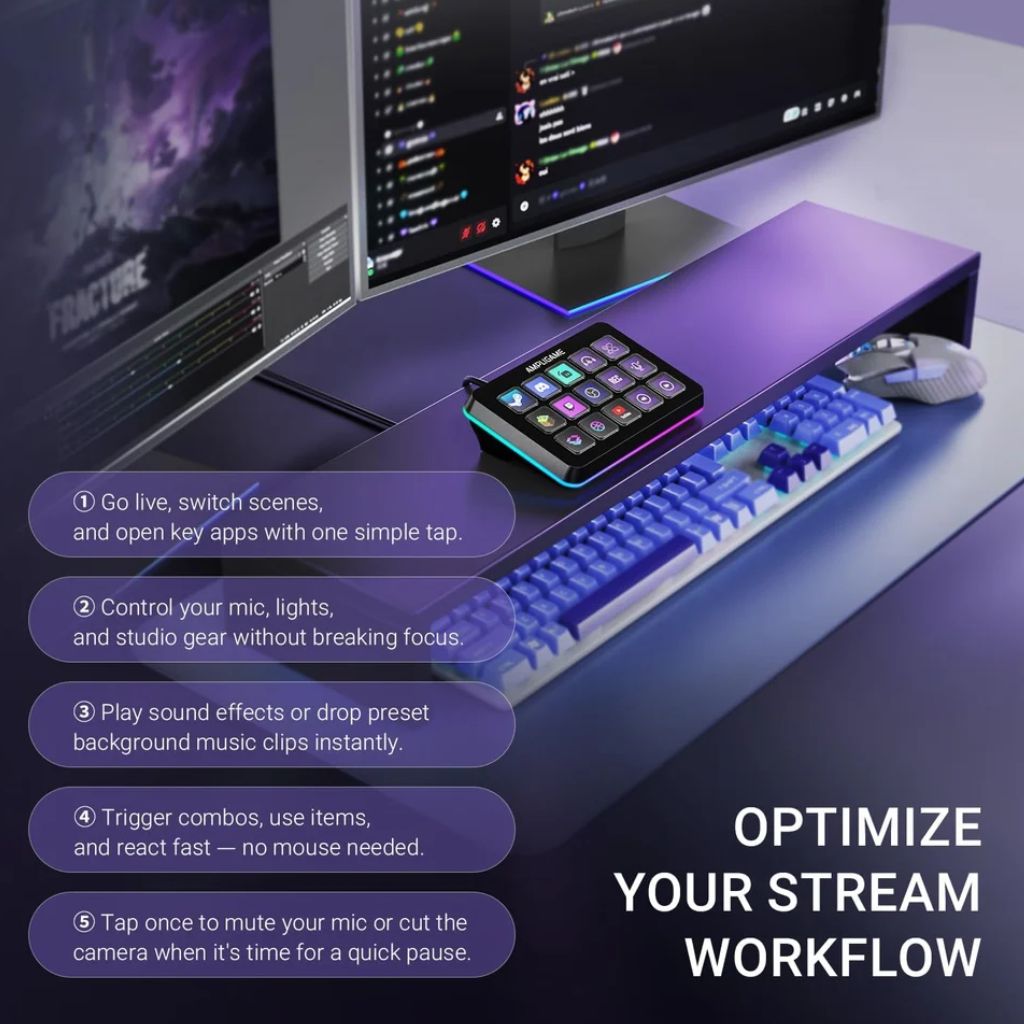 FIFINE AmpliGame D6 - RGB Stream Controller Deck
