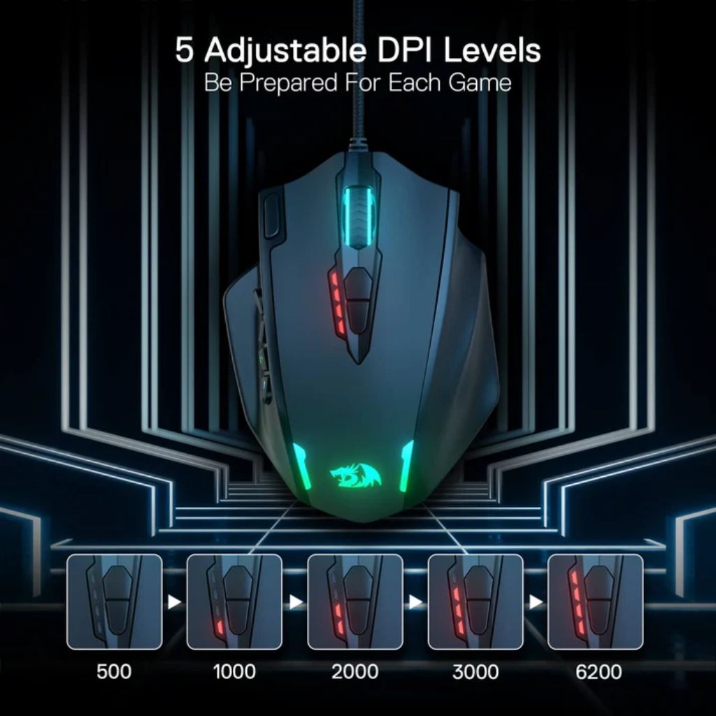Redragon IMPACT M908 Wired Gaming Mouse - Black