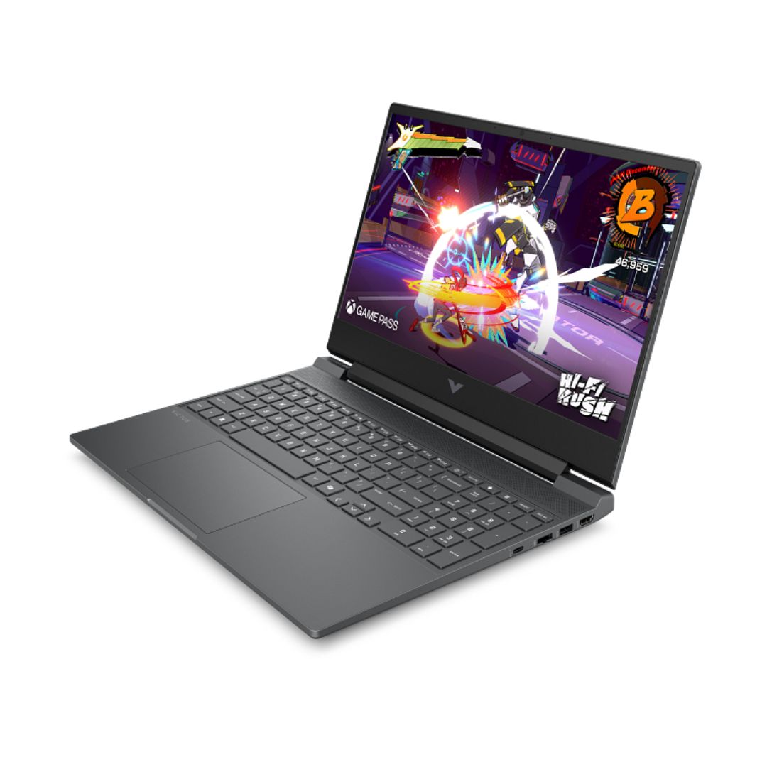 HP Victus 15-fa2082ne، Intel Core 7-240H، ذاكرة وصول عشوائي (RAM) سعة 16 جيجابايت، قرص SSD سعة 1 تيرابايت، بطاقة رسومات NVIDIA GeForce RTX 5060 سعة 8 جيجابايت، شاشة 15.6 بوصة FHD IPS بتردد 144 هرتز، لون Mica Silver