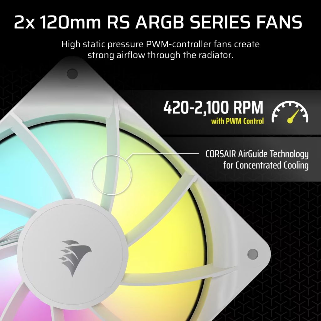 Corsair NAUTILUS 240 RS ARGB Liquid CPU Cooler - White