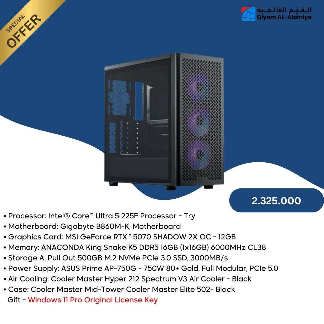 Pc Build  Ultra 5 225F, RTX 5070 12GB