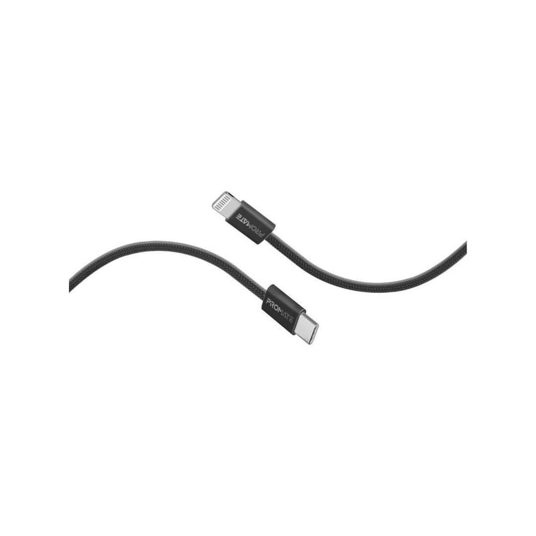 كابل بروميت EcoLine-Ci120 بمنفذ USB-C إلى Lightning بقوة 27 واط وطول 1.2 متر - أسود