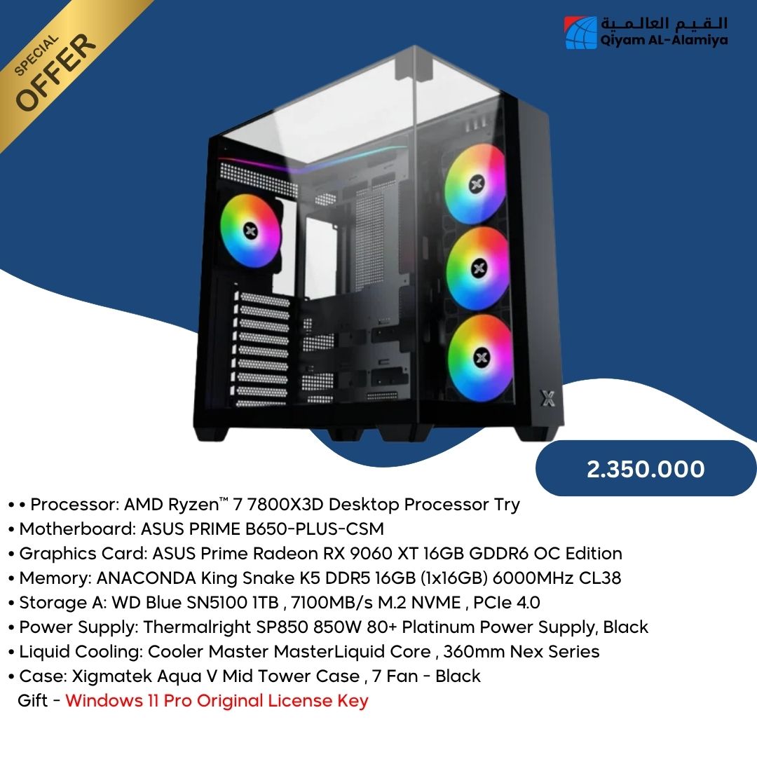 Pc Build AMD7 7800X3D , RX 9060 XT 16gb