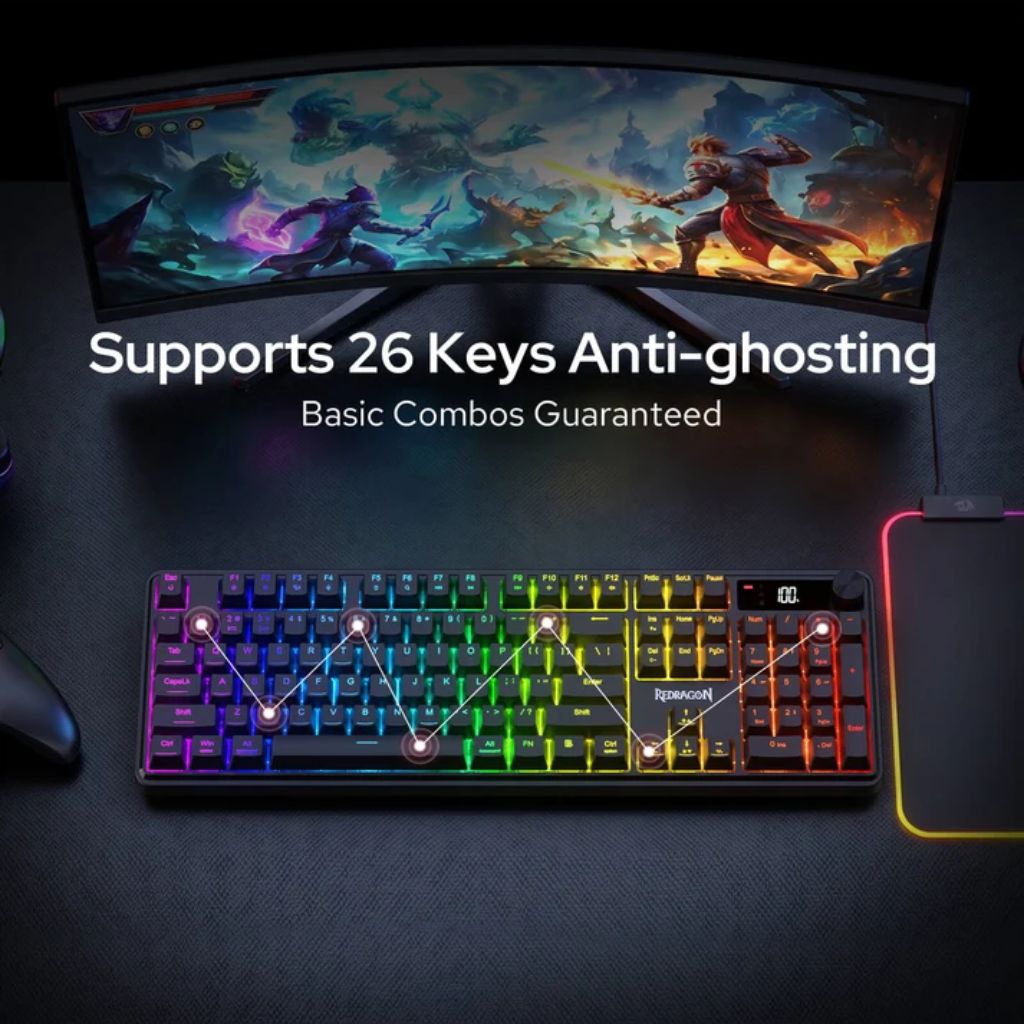 Redragon VOLCANO K526-WL Wireless Gaming Keyboard - Black