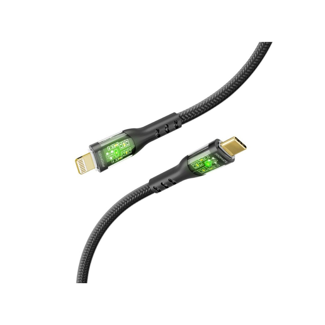 Promate TransLine-Ci 27W USB-C to Lightning Cable 1.2M - Black