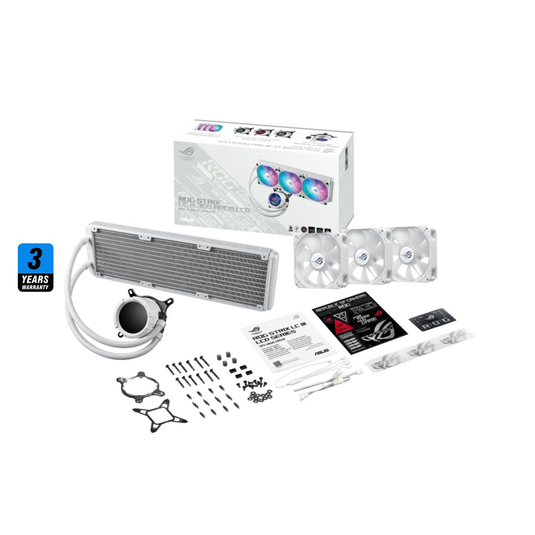 ASUS ROG Strix LC III 360 ARGB White, LCD