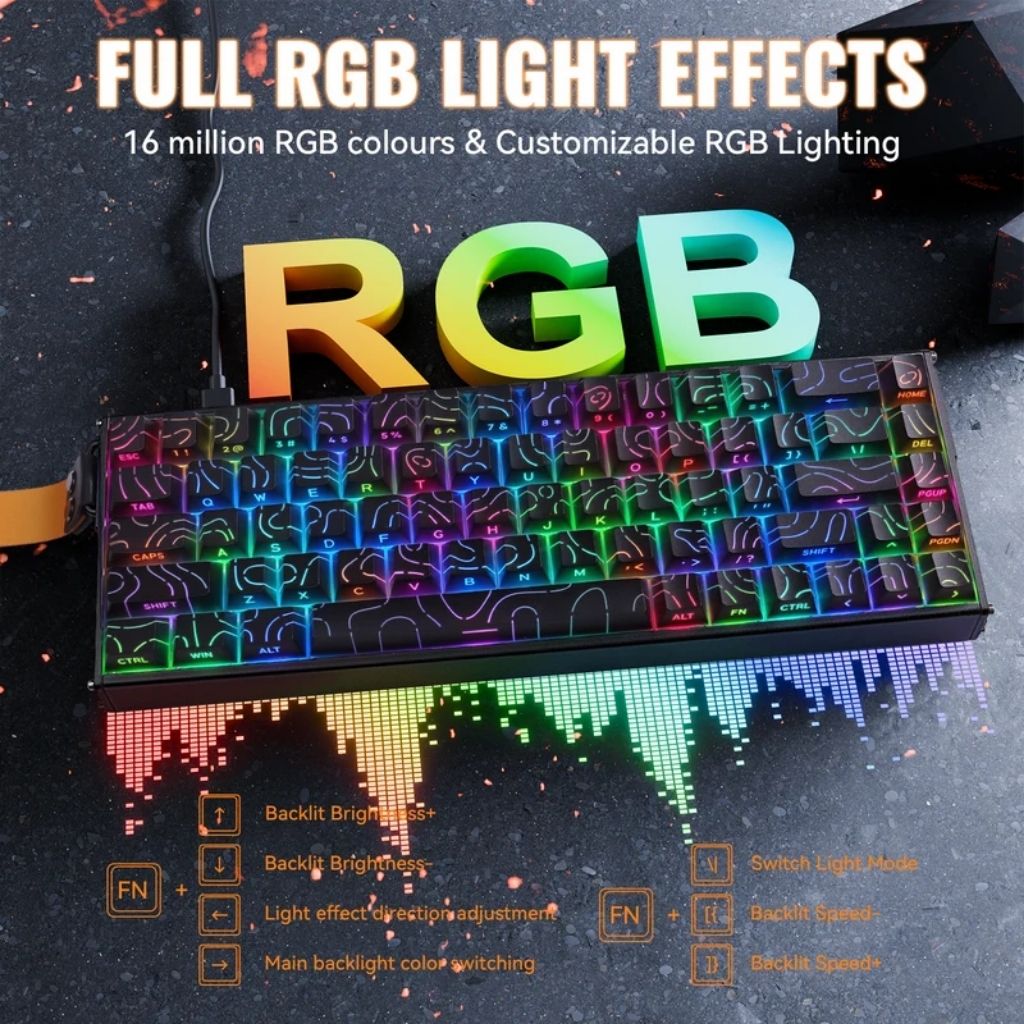 ATTACK SHARK X68 MAX HE Wired Gaming Keyboard - Black Contours