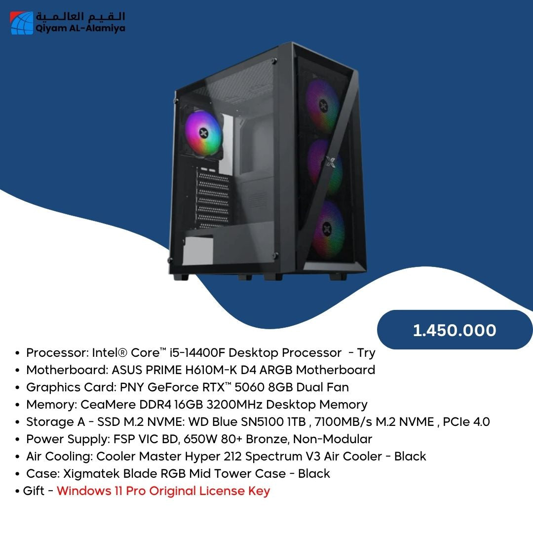Pc Build Intel 5-14400F , PNY 5060 8GB