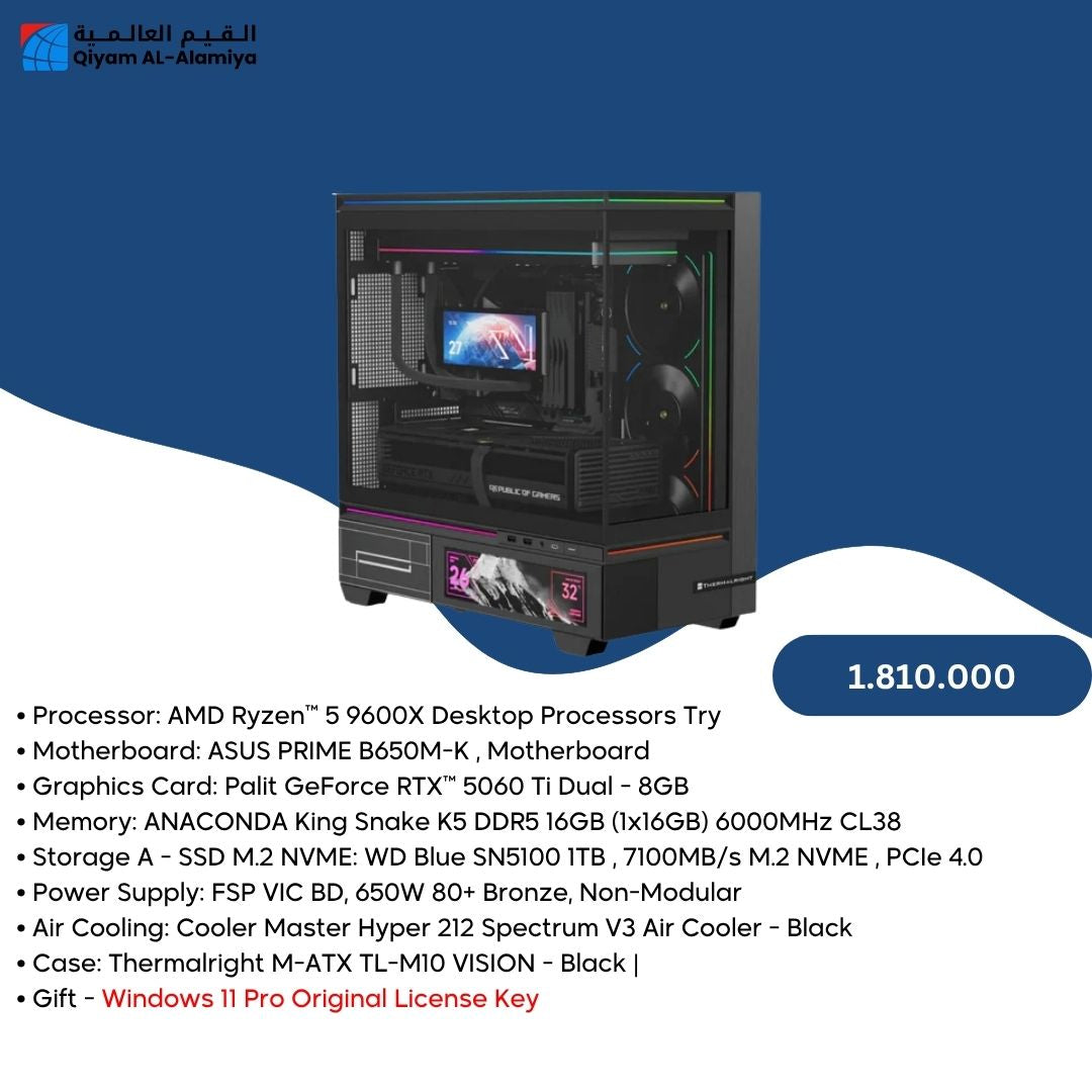 Pc Build AMD 5 9600X, RTX 5060 TI - 8GB