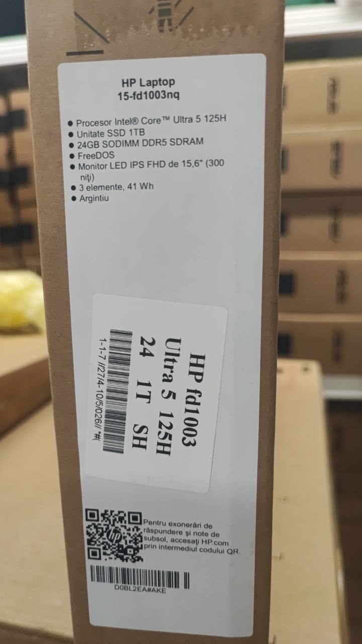HP 15-FD1003NQ - Intel Ultra 5-125H, RAM 24GB, SSD 1TB, Intel® Arc™ Graphics, 15.6 Inch FHD IPS, Silver