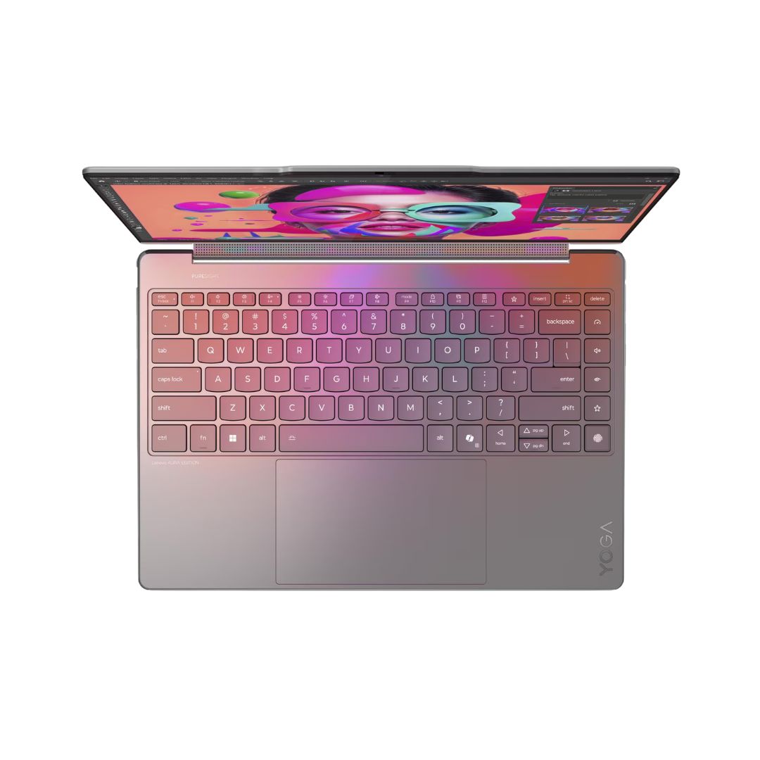 Lenovo Yoga 9 Aura Edition 14ILL10 - (13AX) Intel Core Ultra 7-258V, RAM 32GB, SSD 1TB, Intel® Arc™ Graphics 140V, شاشة لمس 14 بوصة WQXGA+ OLED 120Hz، رمادي لونا