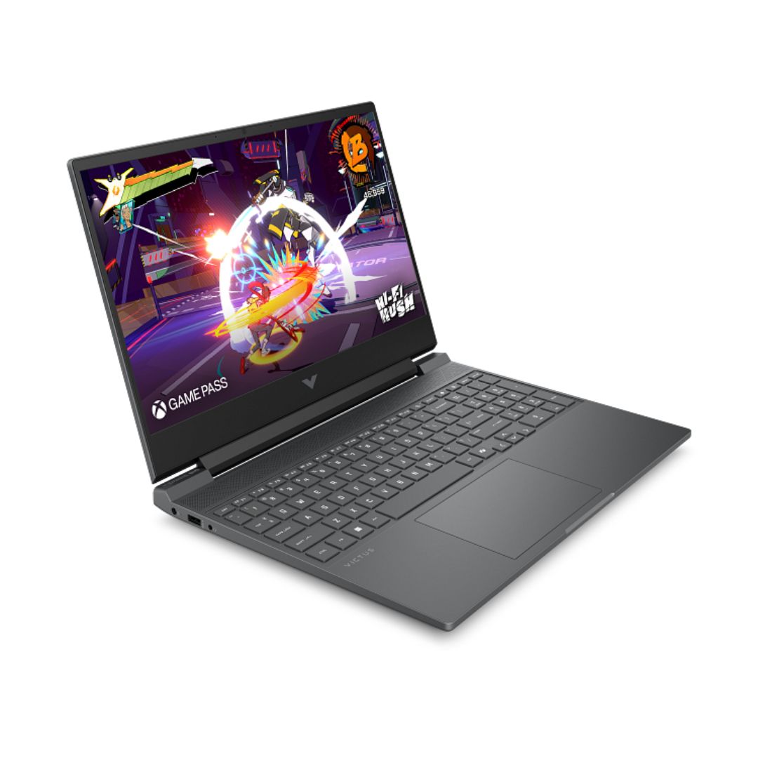 HP Victus 15-fa2082ne، Intel Core 7-240H، ذاكرة وصول عشوائي (RAM) سعة 16 جيجابايت، قرص SSD سعة 1 تيرابايت، بطاقة رسومات NVIDIA GeForce RTX 5060 سعة 8 جيجابايت، شاشة 15.6 بوصة FHD IPS بتردد 144 هرتز، لون Mica Silver