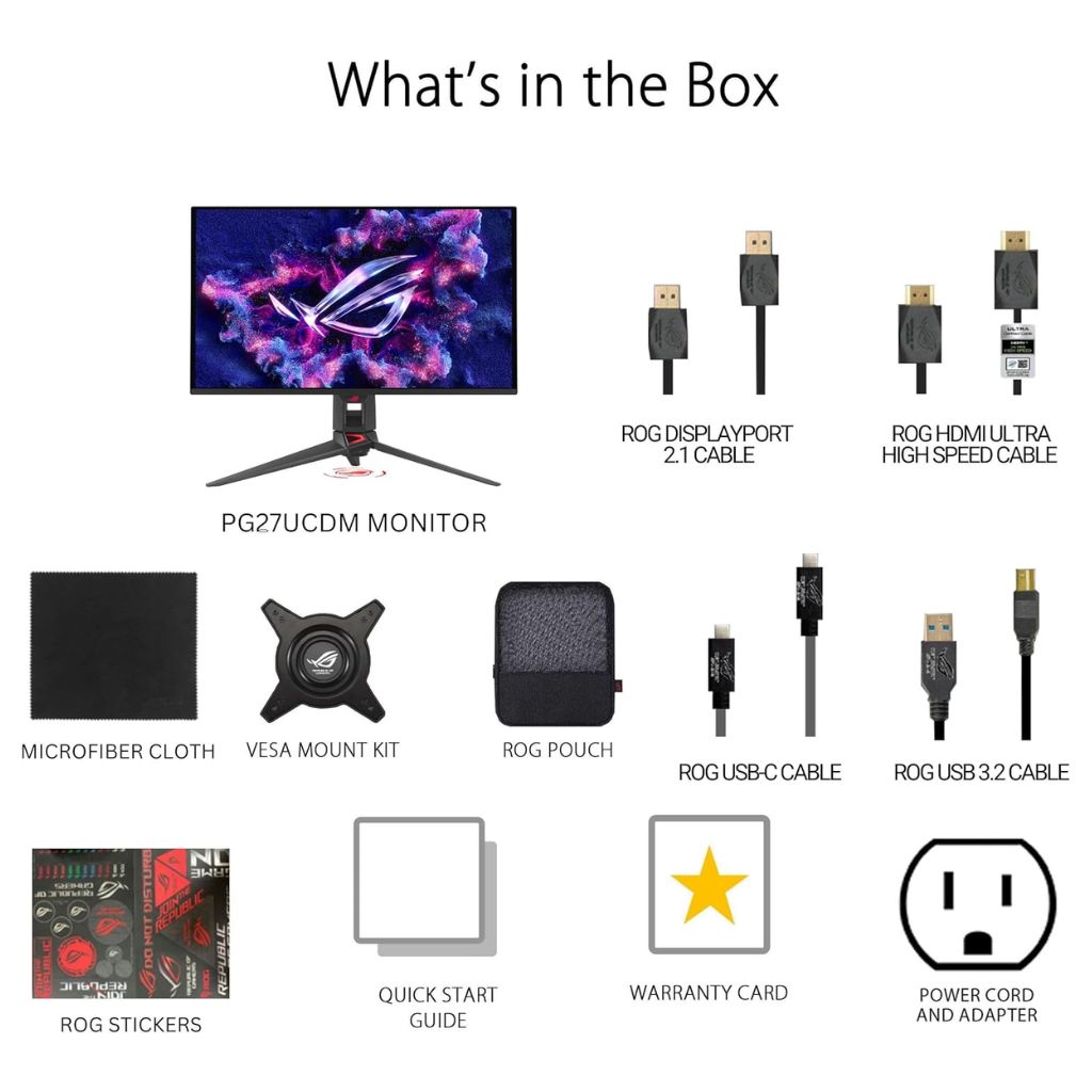 ASUS ROG Swift OLED PG27UCDM 27 inch, 4K UHD (3840x2160) 240Hz 0.03Ms, QD-OLED Flat, Monitor