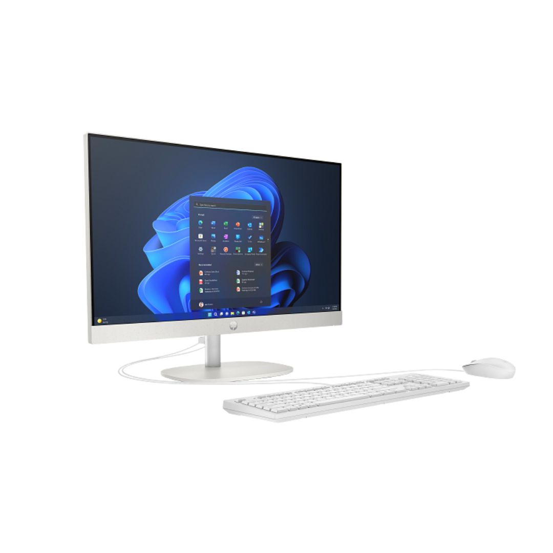 كمبيوتر الكل في واحد HP ProOne 240 G10، معالج Intel Core i7-1355U، ذاكرة وصول عشوائي 16 جيجابايت، قرص صلب 512 جيجابايت SSD، بطاقة رسوميات Intel Iris Xe Graphics، شاشة 23.8 بوصة عالية الدقة، لون أبيض