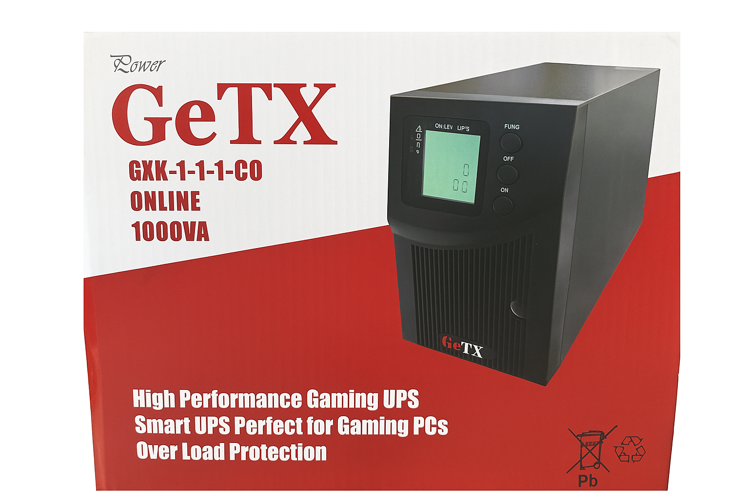 UPS Getx 1000va Online - GXK-1-1-1-CO  (LCD, Battery 12V-9A *2)