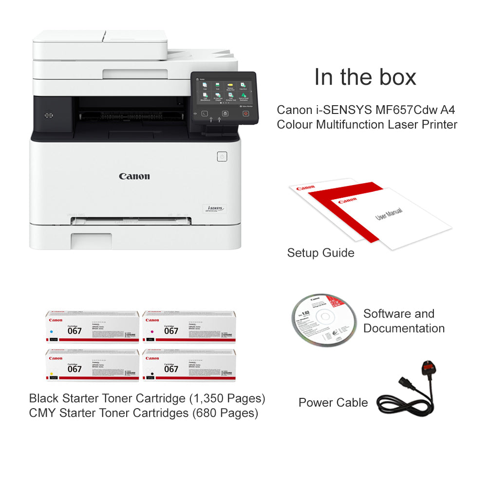 طابعة كانون i-SENSYS MF657Cdw ليزر ملونة متعددة الوظائف (طباعة، نسخ، مسح ضوئي، فاكس)