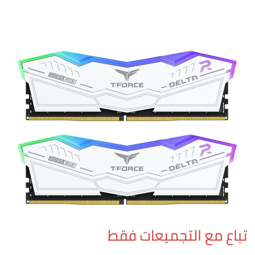 TEAMGROUP T-Force Delta RGB DDR5 Ram 64GB (2x32GB) 6000MHz CL38 - White