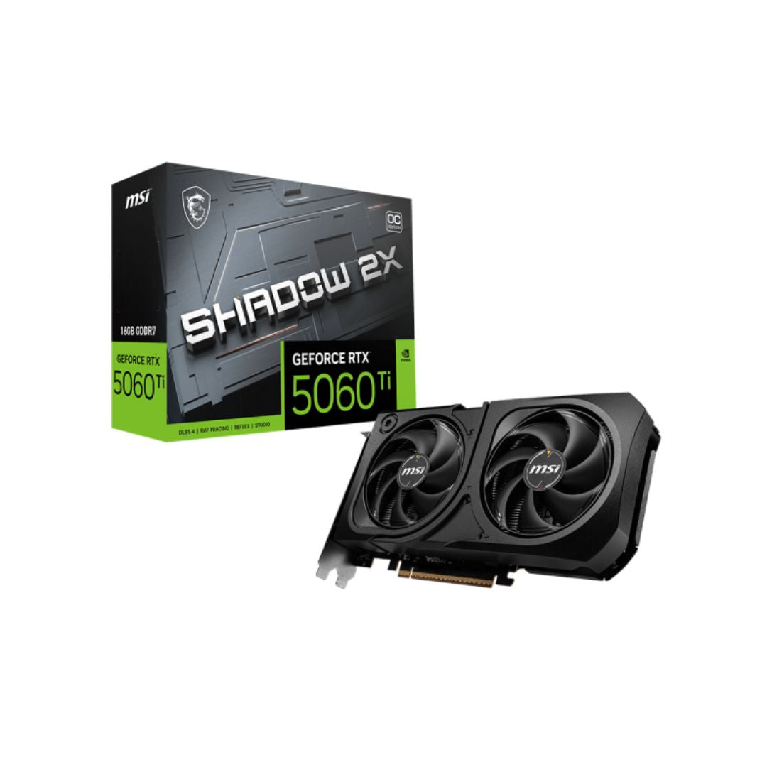 بطاقة رسومات MSI RTX 5060 Ti SHADOW 2X OC PLUS - سعة 16 جيجابايت