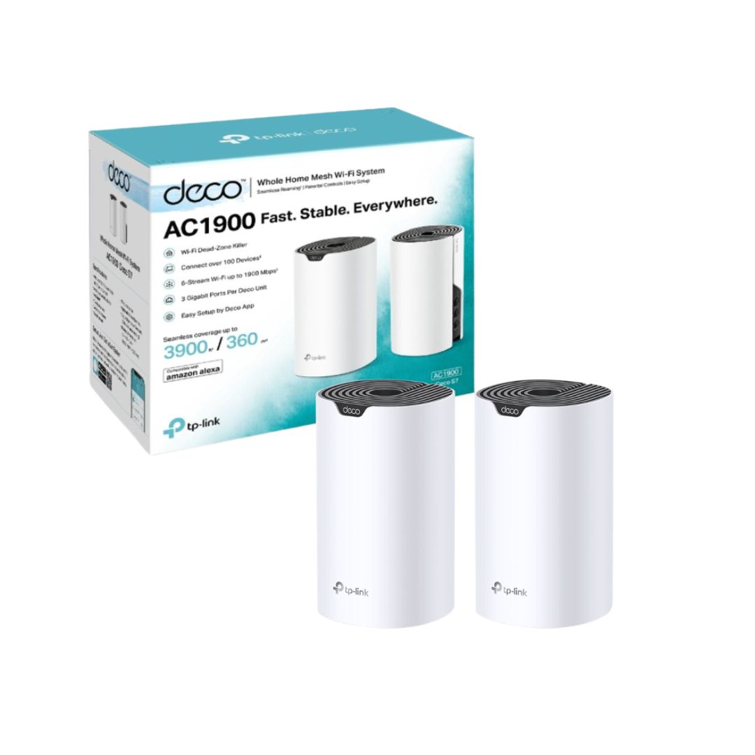 نظام شبكة واي فاي 5 TP Link DECO S7 AC1900 مكون من قطعتين